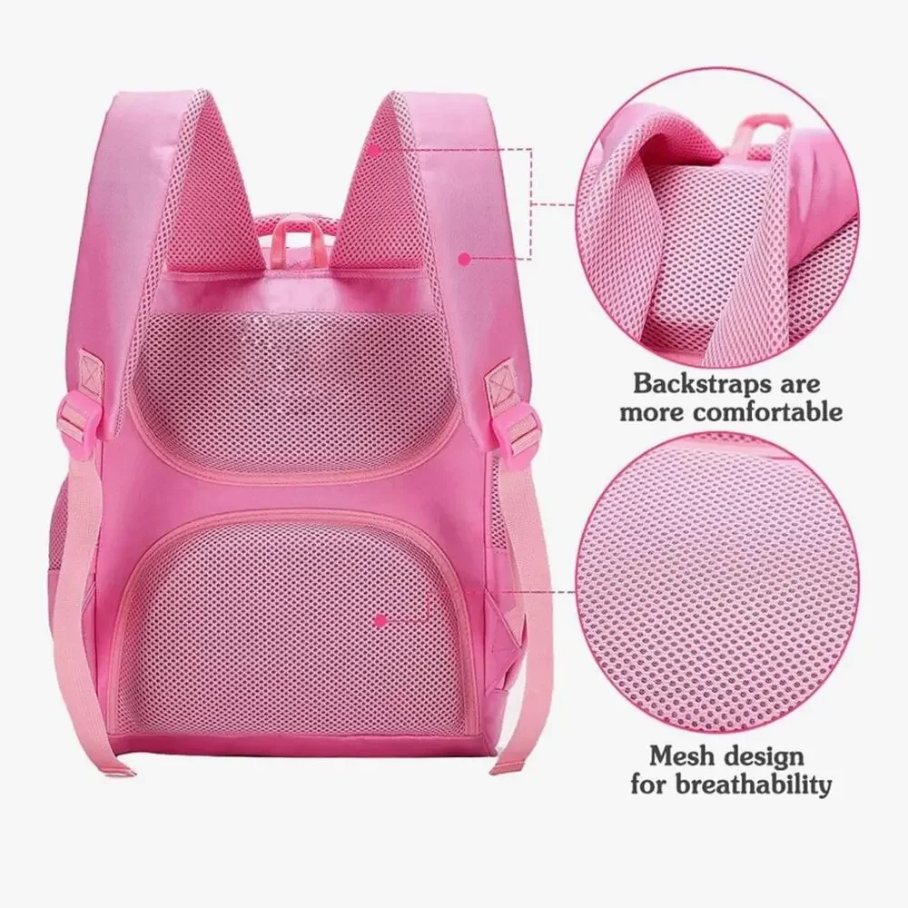 NWT Charming Pink Cat Kids Backpack and Lunch Bag Set